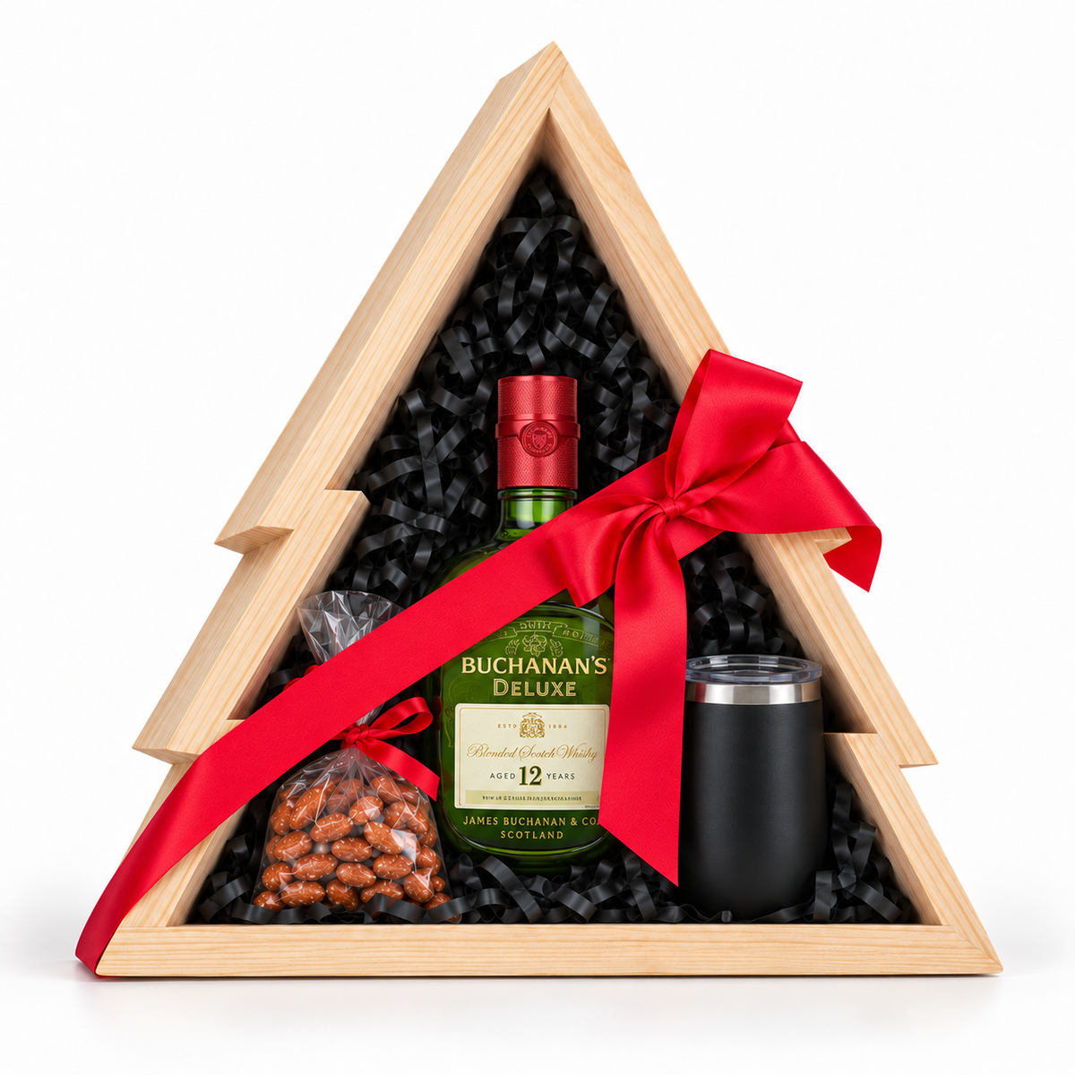Caja de Madera con Forma de Pino de Navidad – 45 × 45 cm