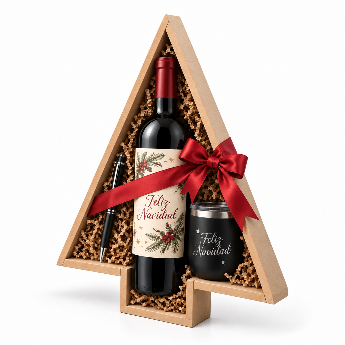 Caja de MDF con Forma de Pino de Navidad – 43 × 35 × 5 cm