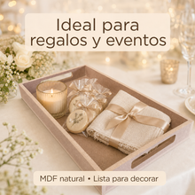 Cargar imagen en el visor de la galería, Charola de Mdf Con Asas Para Regalos Eventos Desayuno Sorpresa
