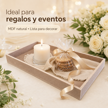Cargar imagen en el visor de la galería, Charola Bandeja Mdf Para Regalos Eventos Desayuno Sorpresa