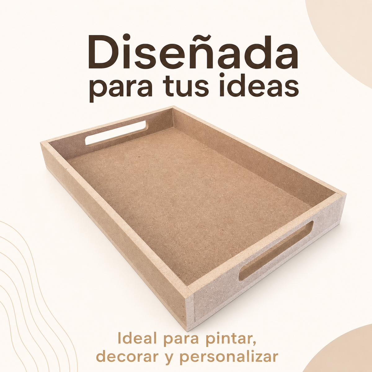 Charola de Mdf Con Asas Para Regalos Eventos Desayuno Sorpresa