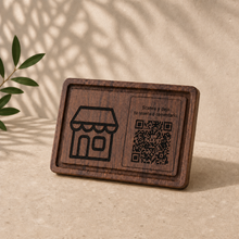 Load image in gallery viewer, Letrero QR Personalizado para Negocio con Soporte | Pino o Parota