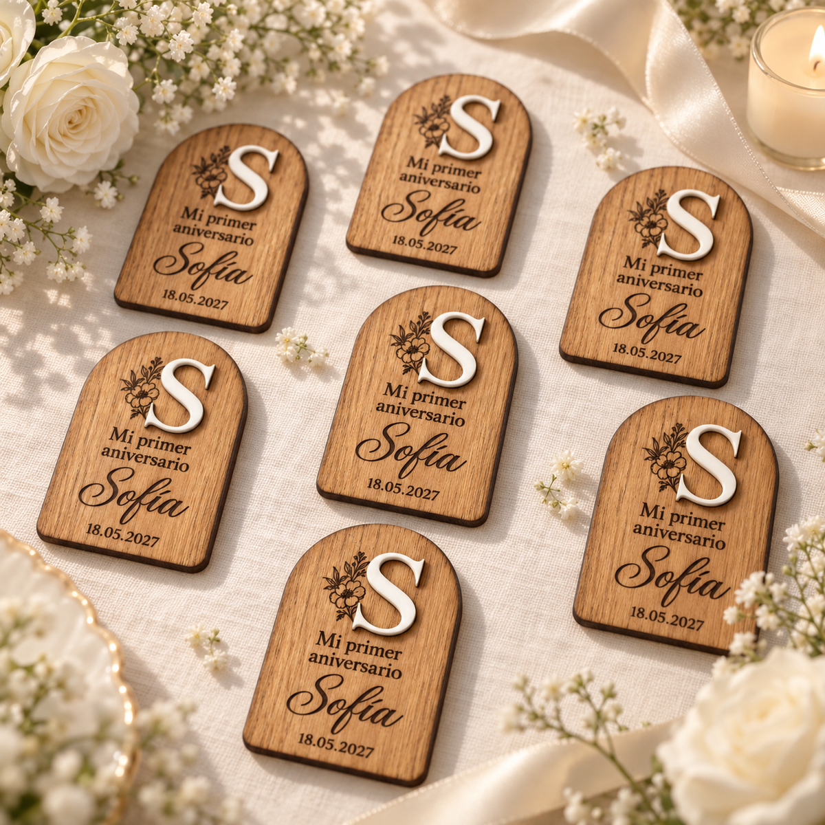 Imán Personalizado con Inicial de Acrílico para Eventos