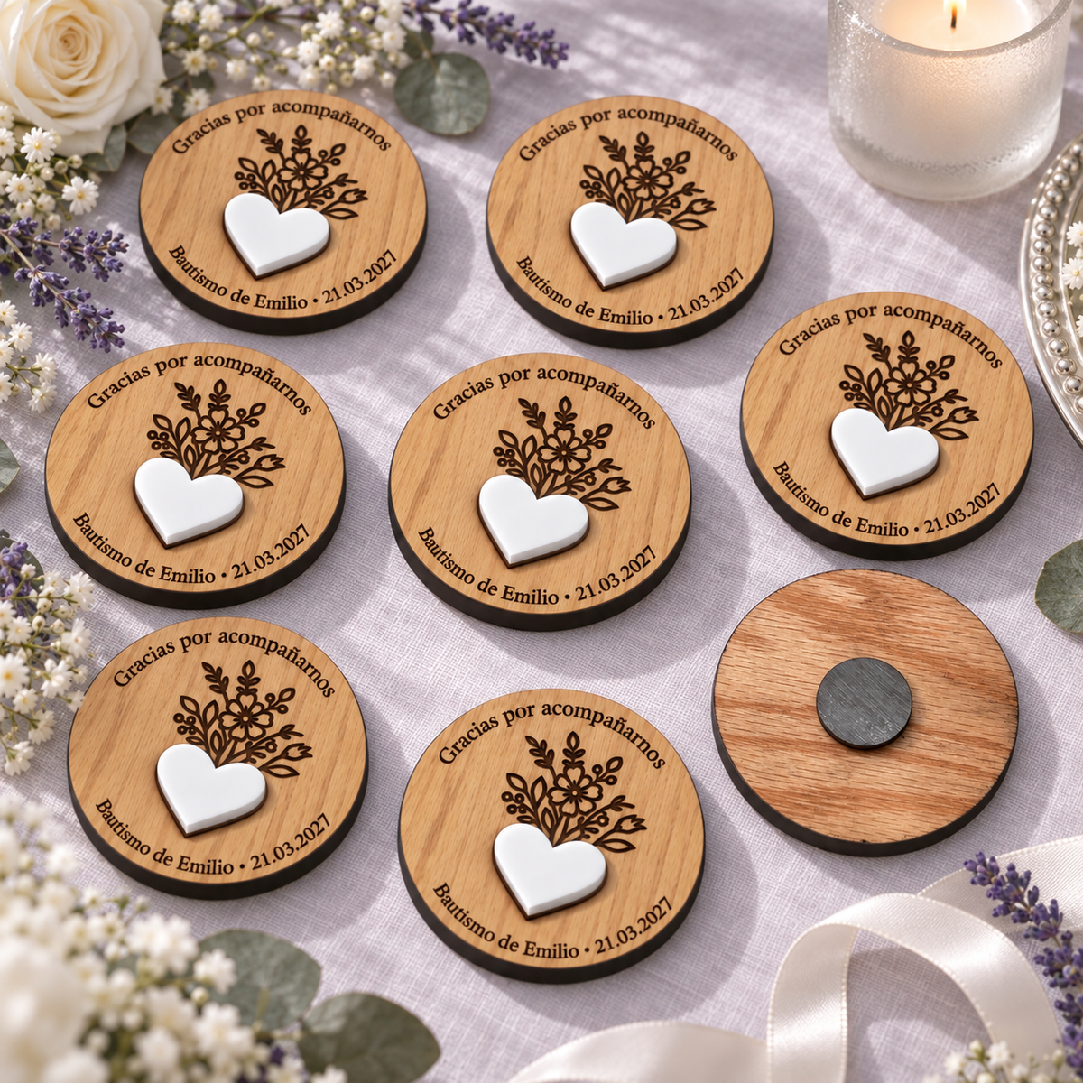 Imán Circular Personalizado con Acrílico para Eventos