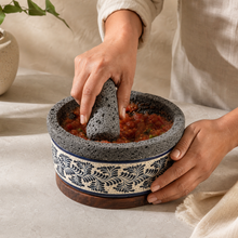 Load image in gallery viewer, Molcajete of Volcanic Stone with Base (Large)