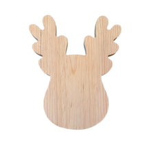 Load image in gallery viewer, Tabla de Picar, Quesos o Charcutería en Forma de Reno (Madera de Pino)
