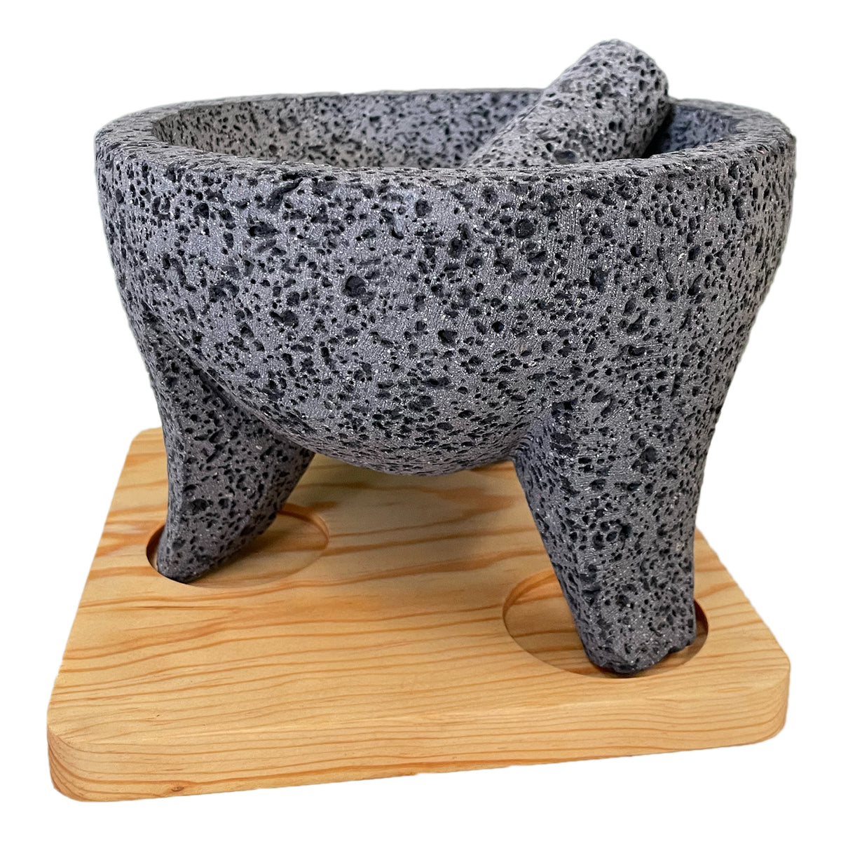 Molcajete Tradicional de Piedra Volcánica
