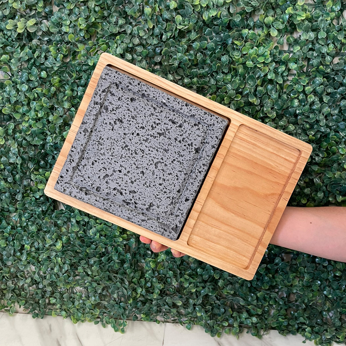 Tabla de madera | Plato Con Piedra Volcánica