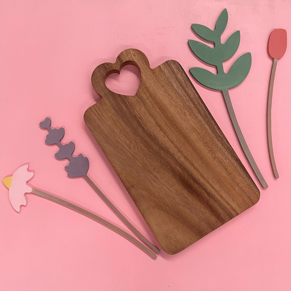 Tabla de Picar, Charcutería con Agarradera de Corazón