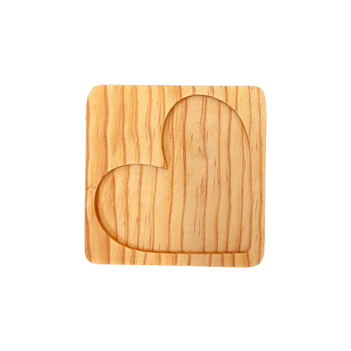 Tabla mini de 10x10 cm con resaque de corazón