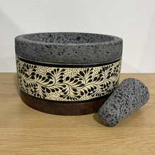 Load image in gallery viewer, Molcajete of Volcanic Stone with Base (Large)