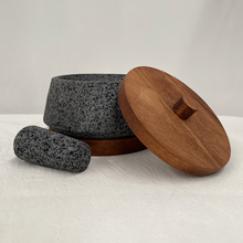 Load image in gallery viewer, Molcajete of Volcanic Stone with Base (Large)