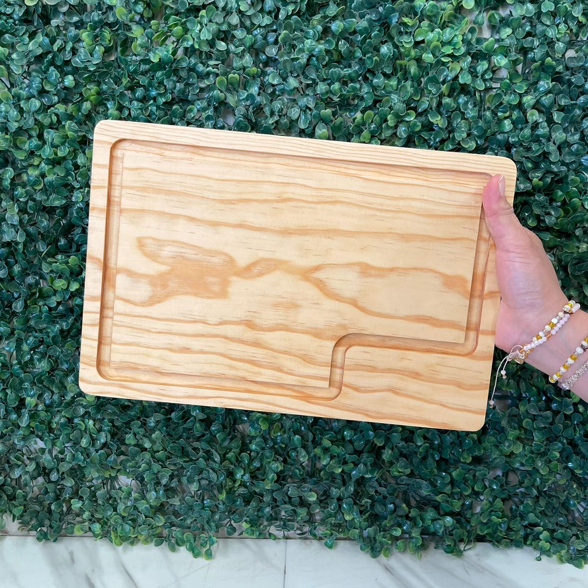 Tablas de madera| Plato con Canal con Espacio para Personalizado