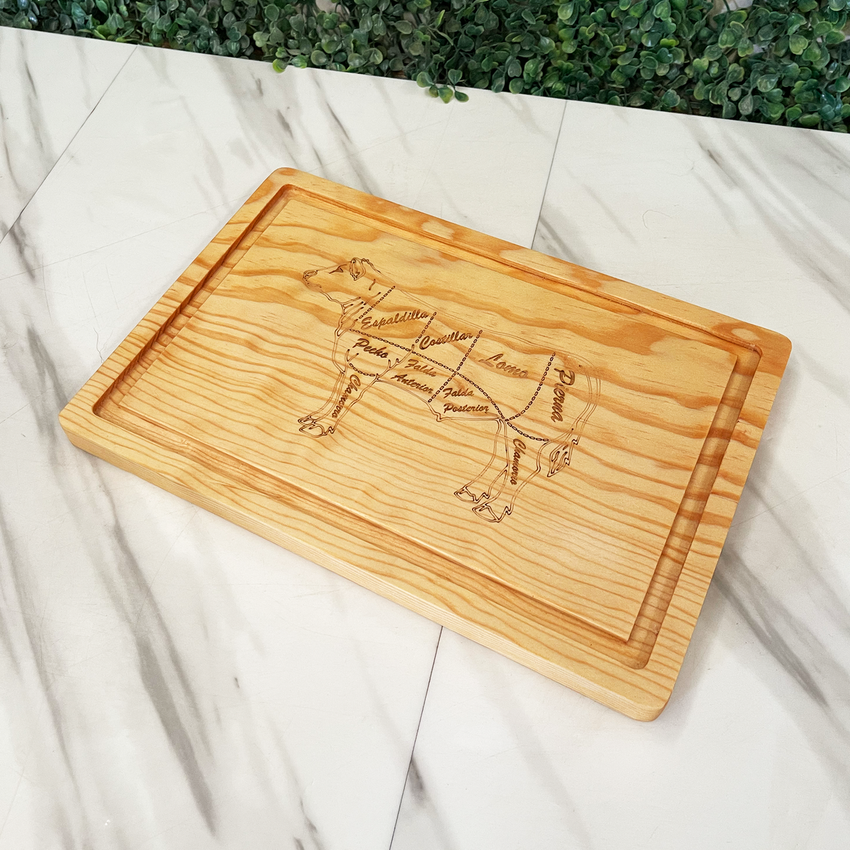 Tabla Premium - Madera Pino Estufado (Cortes de Carne)