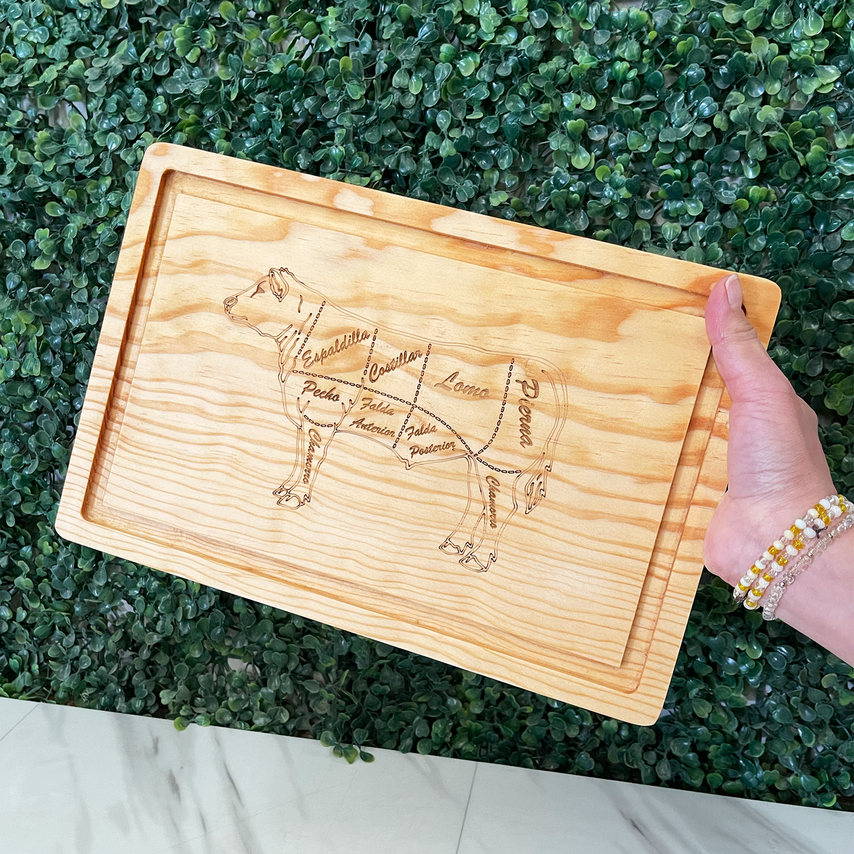 Tabla Premium - Madera Pino Estufado (Cortes de Carne)