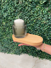 Load image in gallery viewer, Mini Charola de pino ovalada (porta velas / vasos)
