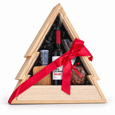 Caja de Madera en Forma de Pino con Acrílico Personalizable – 45 × 45 × 8 cm