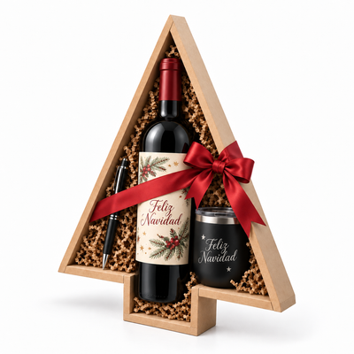 Caja de MDF con Forma de Pino de Navidad – 43 × 35 × 5 cm