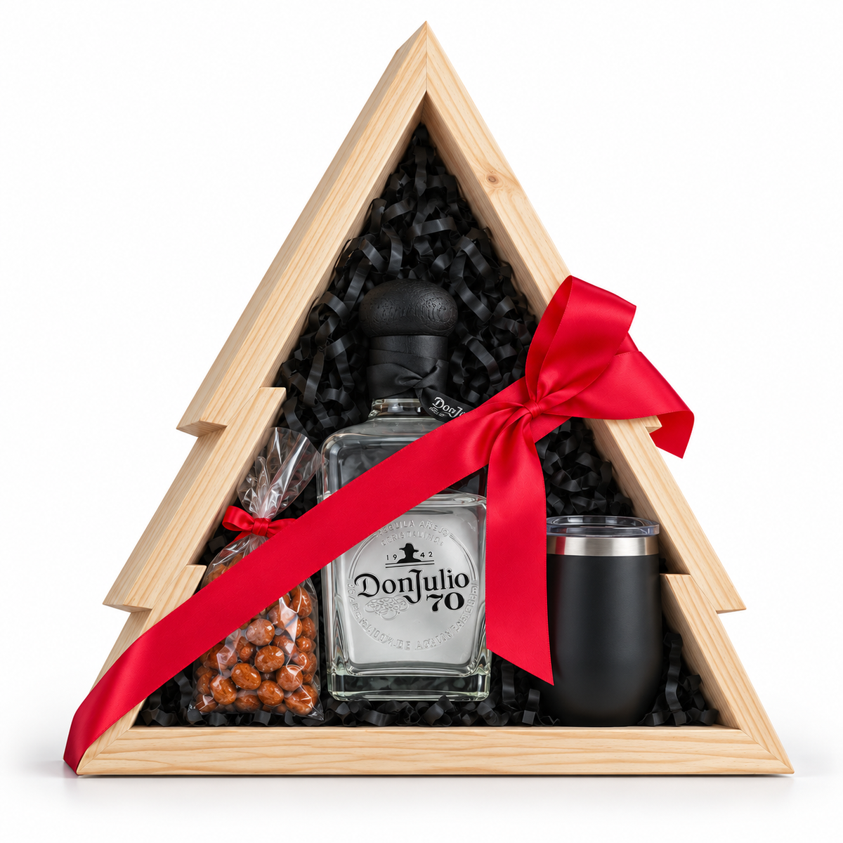 Caja de Madera con Forma de Pino de Navidad – 45 × 45 cm