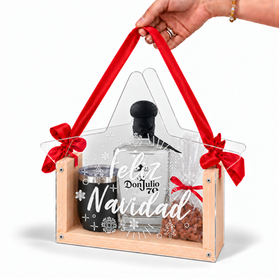 Caja Navideña Personalizable de Madera y Acrílico en Forma de Estrella