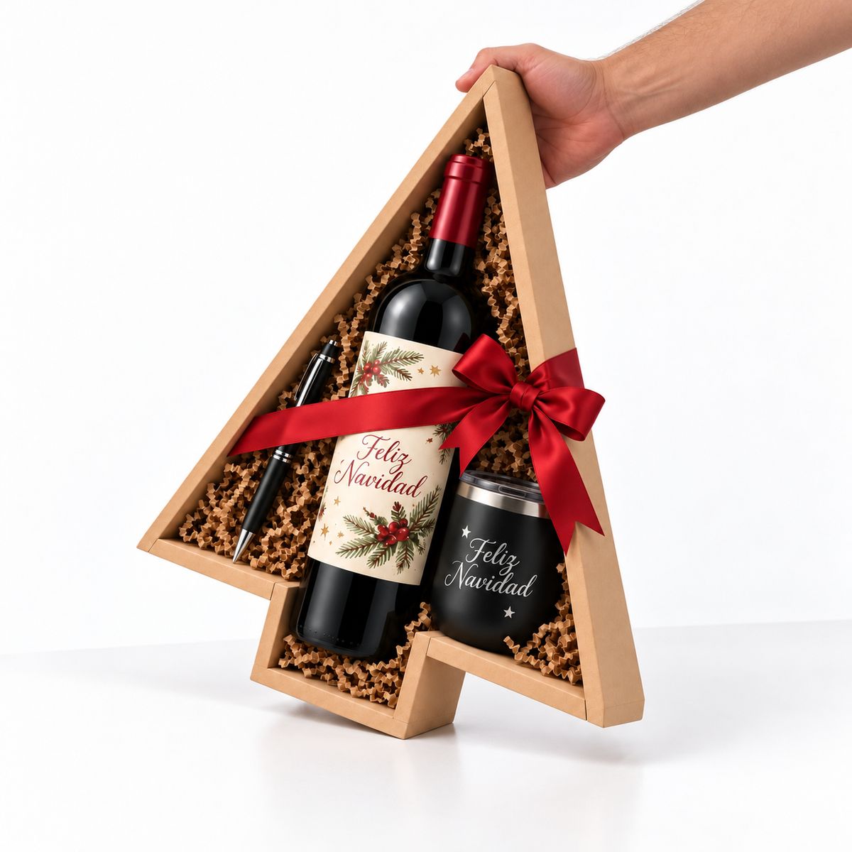 Caja de MDF con Forma de Pino de Navidad – 43 × 35 × 5 cm