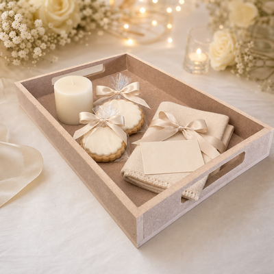 Charola de Mdf Con Asas Para Regalos Eventos Desayuno Sorpresa