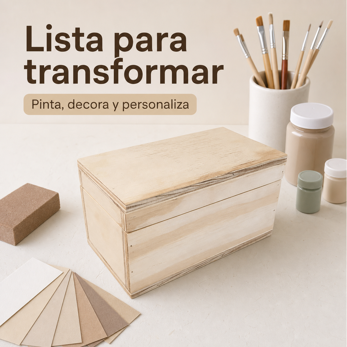 Caja Para Regalo De Triplay De Pino Con Tapa
