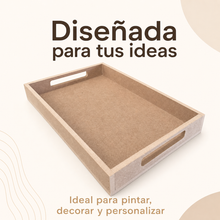 Cargar imagen en el visor de la galería, Charola de Mdf Con Asas Para Regalos Eventos Desayuno Sorpresa
