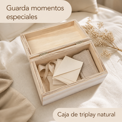 Caja Para Regalo De Triplay De Pino Con Tapa