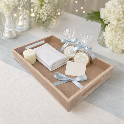 Charola de Mdf Con Asas Para Regalos Eventos Desayuno Sorpresa