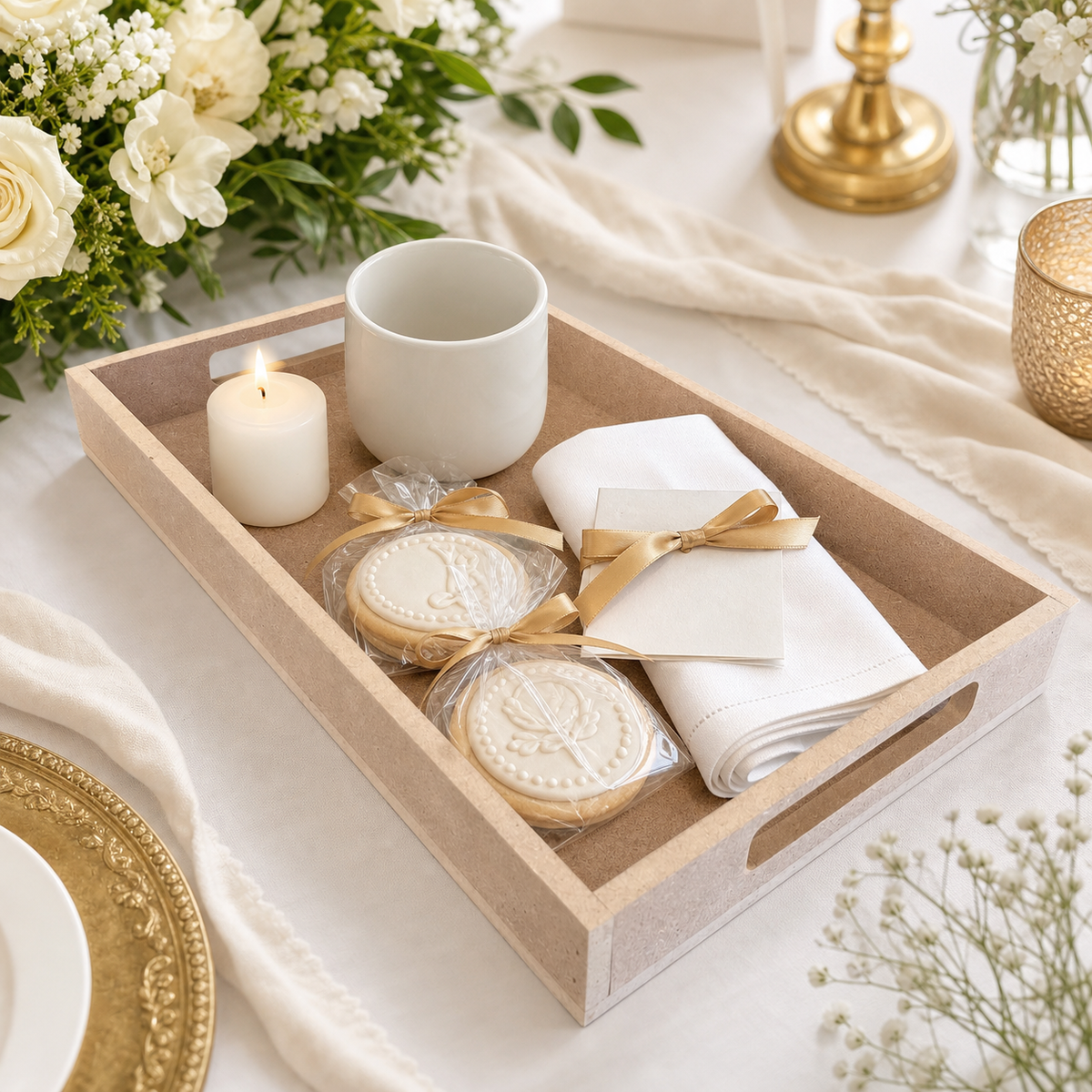 Charola de Mdf Con Asas Para Regalos Eventos Desayuno Sorpresa
