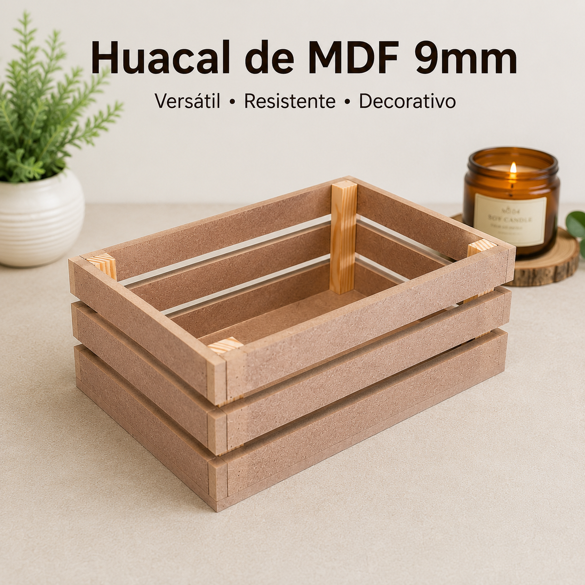 Huacal Mdf 9mm Caja Decorativa Multiusos Regalos Decoración