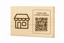 Load image in gallery viewer, Letrero QR Personalizado para Negocio con Soporte | Pino o Parota
