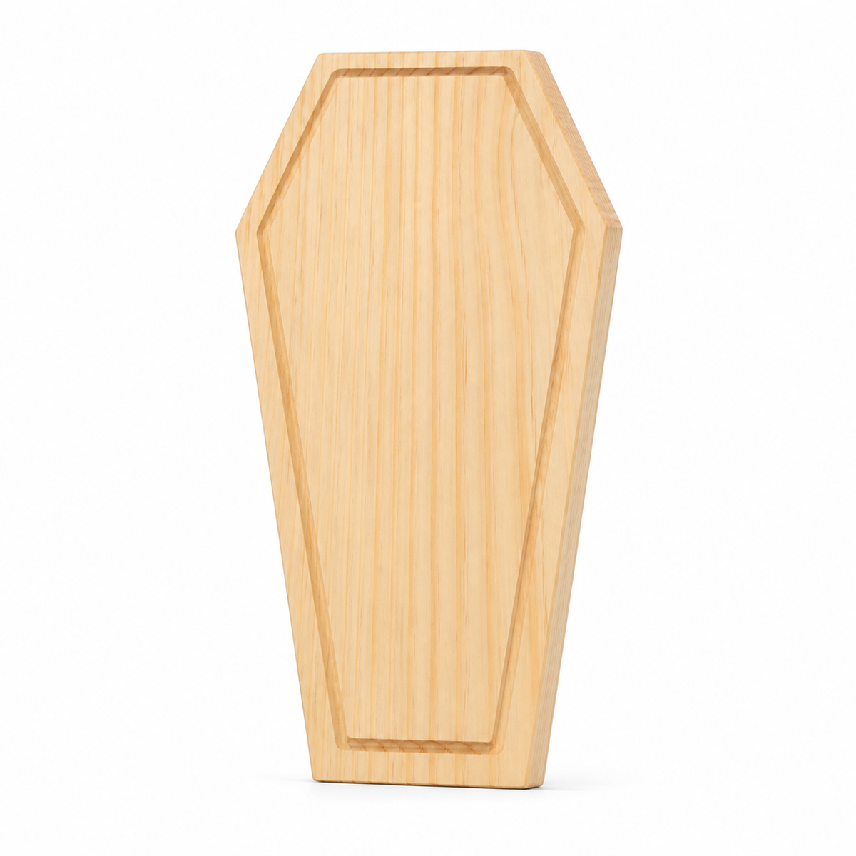 Tabla de Pino en Forma de Ataúd con Canal