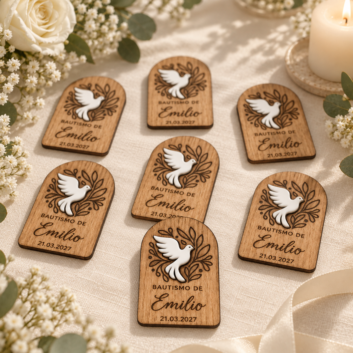 Imán Personalizado con Palomita de Acrílico para Eventos