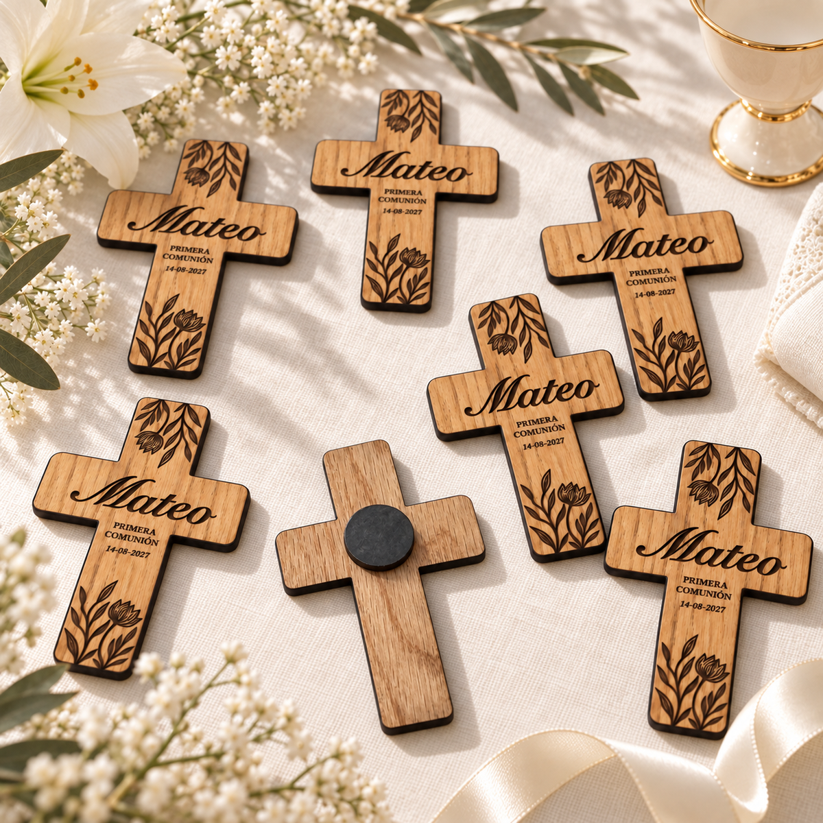 Cruz Personalizada con Imán para Eventos