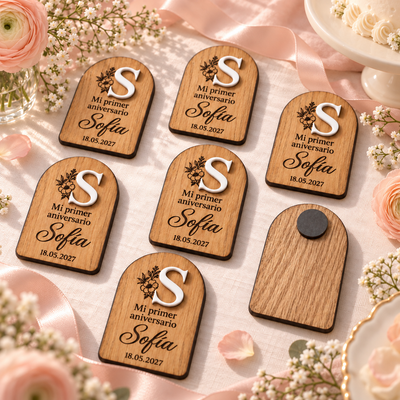 Imán Personalizado con Inicial de Acrílico para Eventos