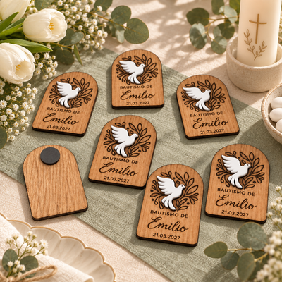 Imán Personalizado con Palomita de Acrílico para Eventos