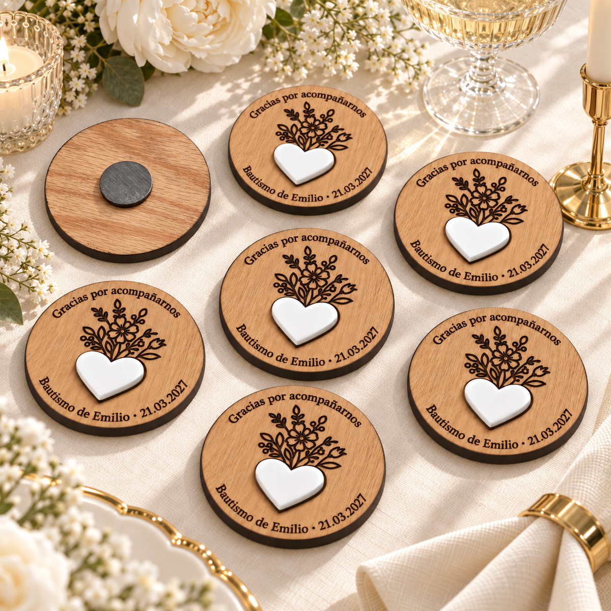 Imán Circular Personalizado con Acrílico para Eventos