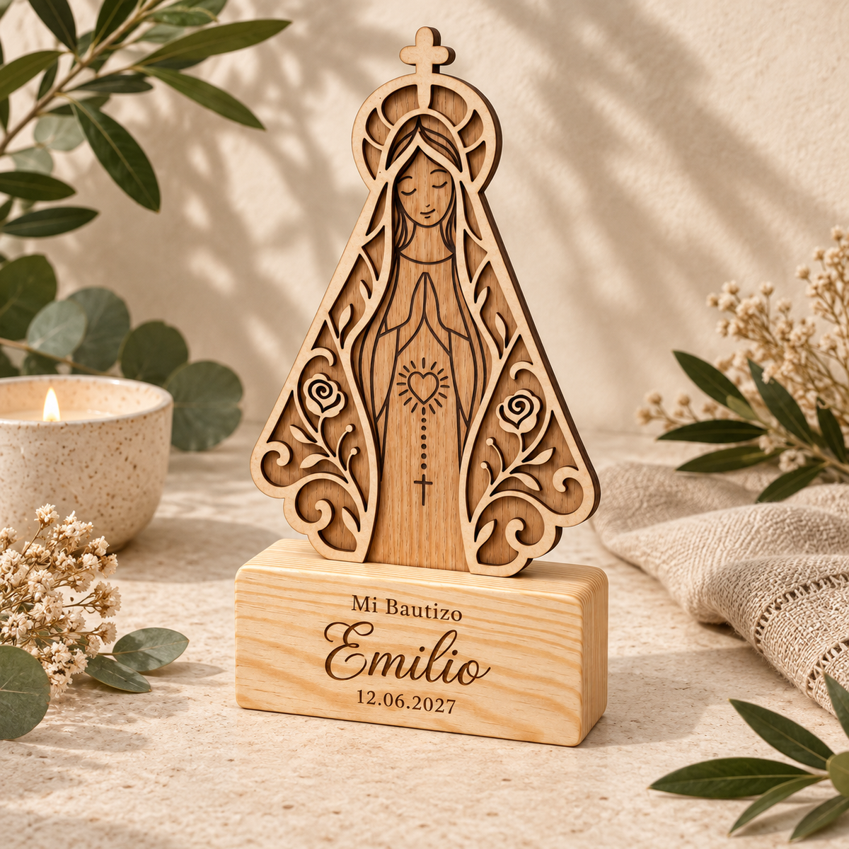 Virgencita Personalizada para Centro de Mesa