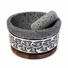 Load image in gallery viewer, Molcajete of Volcanic Stone with Base (Large)
