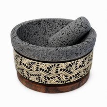 Load image in gallery viewer, Molcajete of Volcanic Stone with Base (Large)
