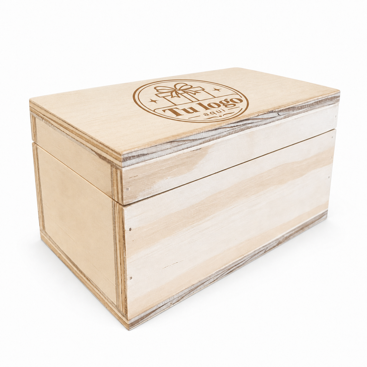 Caja Para Regalo De Triplay De Pino Con Tapa