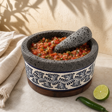 Load image in gallery viewer, Molcajete of Volcanic Stone with Base (Large)
