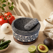Load image in gallery viewer, Molcajete of Volcanic Stone with Base (Large)
