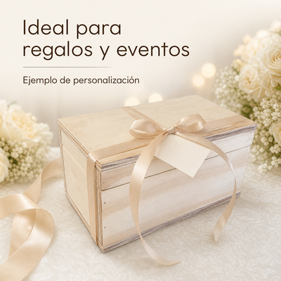 Caja Para Regalo De Triplay De Pino Con Tapa