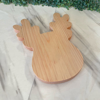 Tabla de Quesos o Charcutería en Forma de Reno (Madera de Pino)