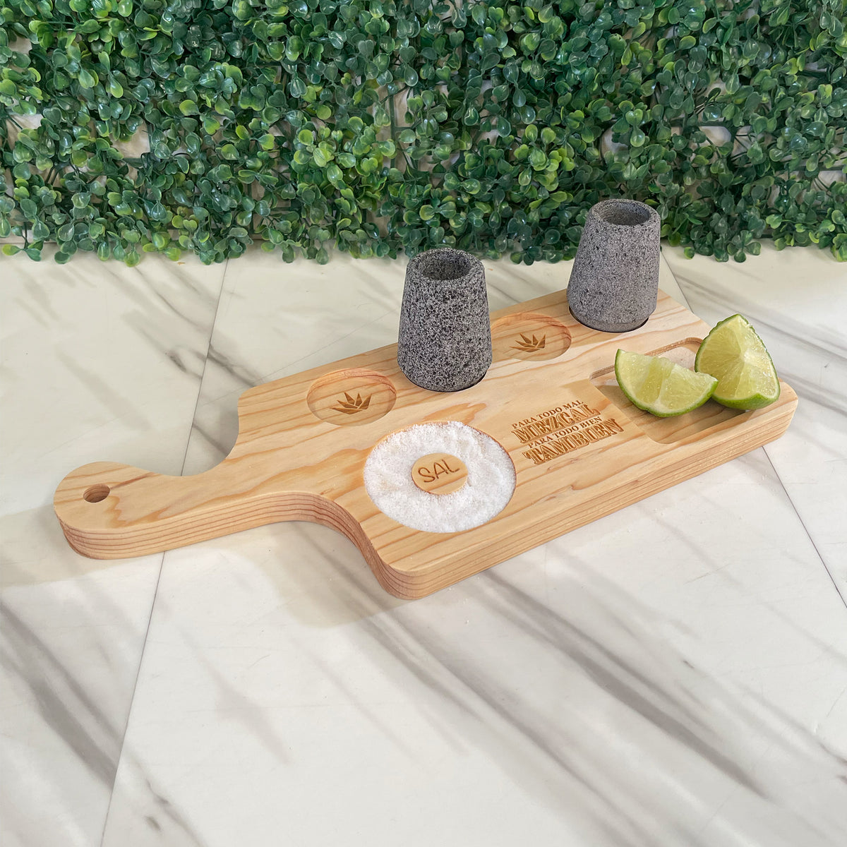 Tabla Tequilera Mezcalera Con Mango - Madera de Pino Estufada