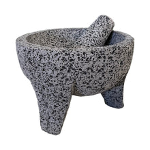 Load image in gallery viewer, Molcajete Tradicional de Piedra Volcánica, con Base y Tapa
