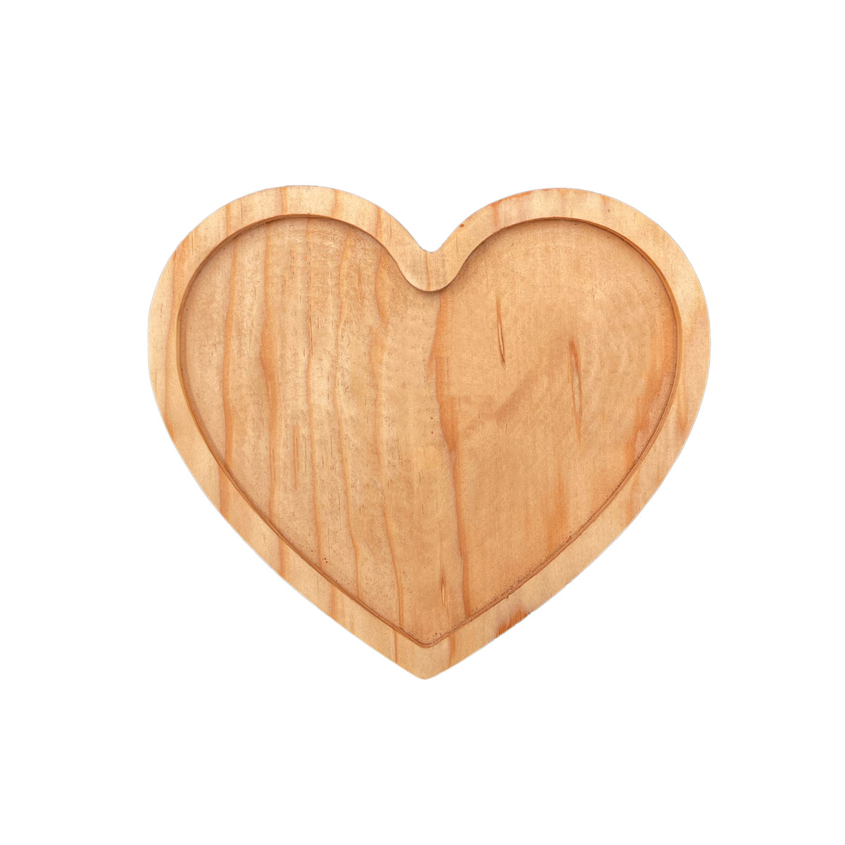Charola de Corazón de Pino Premium Estufado Y Curado 20x18cm